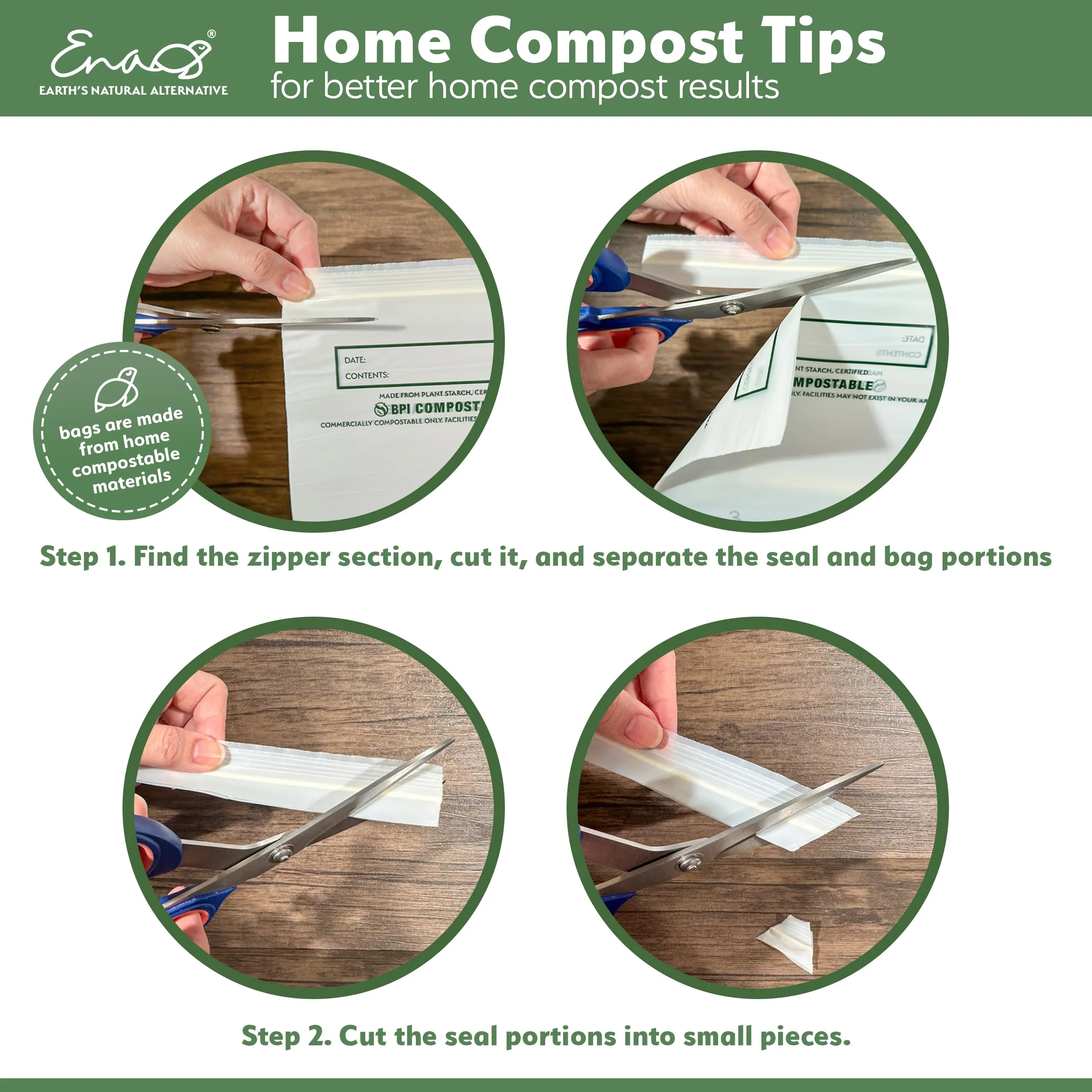 100% Compostable Food Storage Bags [Quart 100 Pack] Eco-Friendly Freezer Bags, Resealable Bags, Heavy-Duty, Reusable, Off-White by Earth's Natural Alternative Quart