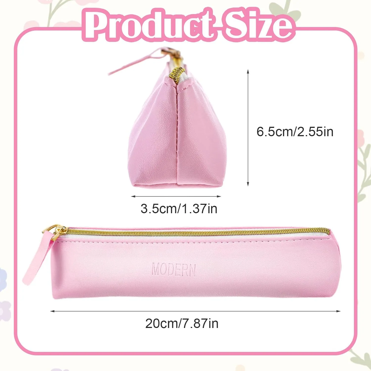2Pcs Small PU Leather Mini Makeup Pouch for Purse Mini Cosmetic Bag with Zipper Travel Kit Storage Pouch for Women(Pink, Green)