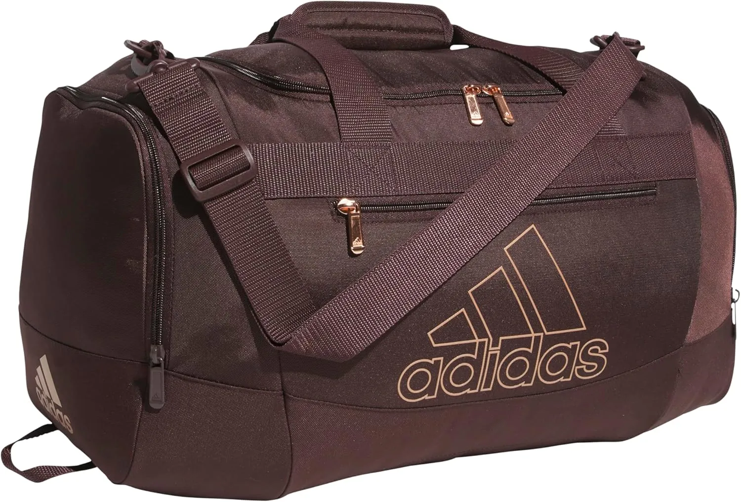 adidas Unisex Defender 4.0 Gym Duffel Bag for Men and Women, Shadow Brown/Rose Gold, Small (38L)