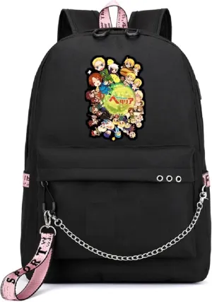 Anime Axis Powers Hetalia Backpack School Bag Rucksack Daypack Student Bag with USB Port 2