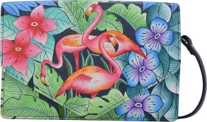 Anna by Anuschka Hand Painted Womens Genuine Leather 3 in 1 Convertible Crossbody/Clutch/Belt bag