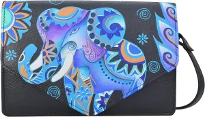 Anna by Anuschka Hand Painted Womens Genuine Leather 3 in 1 Convertible Crossbody/Clutch/Belt bag