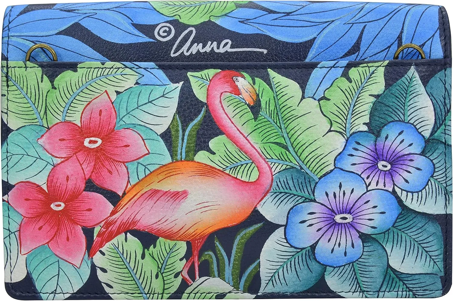 Anna by Anuschka Hand Painted Womens Genuine Leather 3 in 1 Convertible Crossbody/Clutch/Belt bag