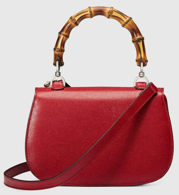 Bamboo Classic leather Handbag - (Black or Red)