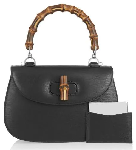 Bamboo Classic leather Handbag - (Black or Red)