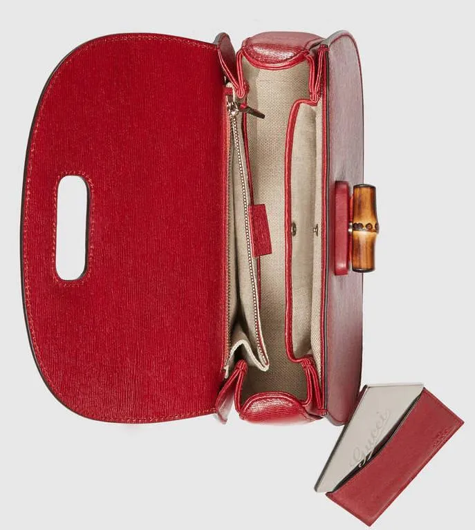 Bamboo Classic leather Handbag - (Black or Red)