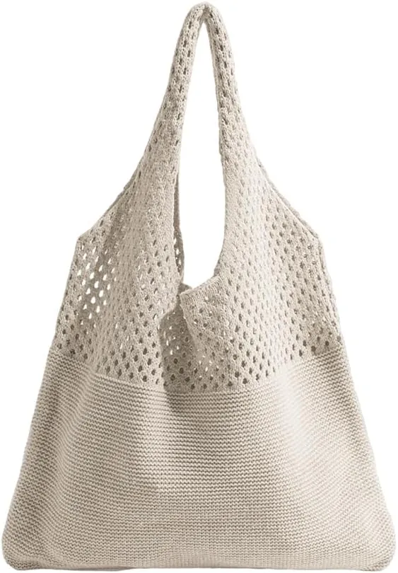 Beach Tote Bags for Women, Summer Slouchy Hobo Shoulder Crossbody Bag Womens Boho Purses and Handbags