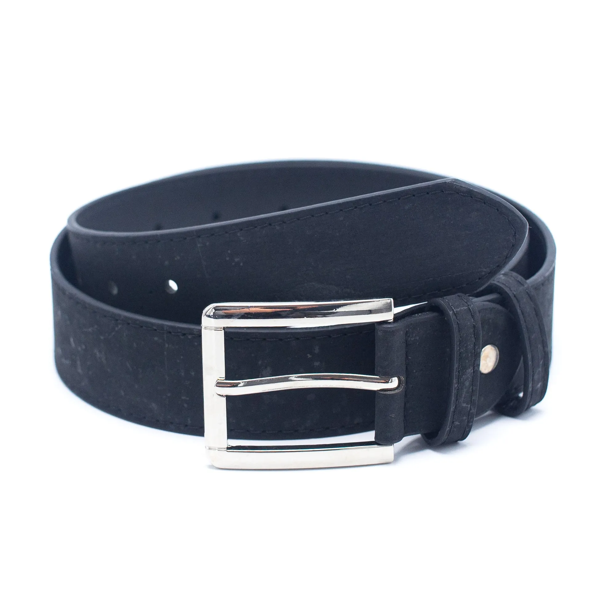 Black Cork men belt vegan belt mens natural leather belt L-853-A