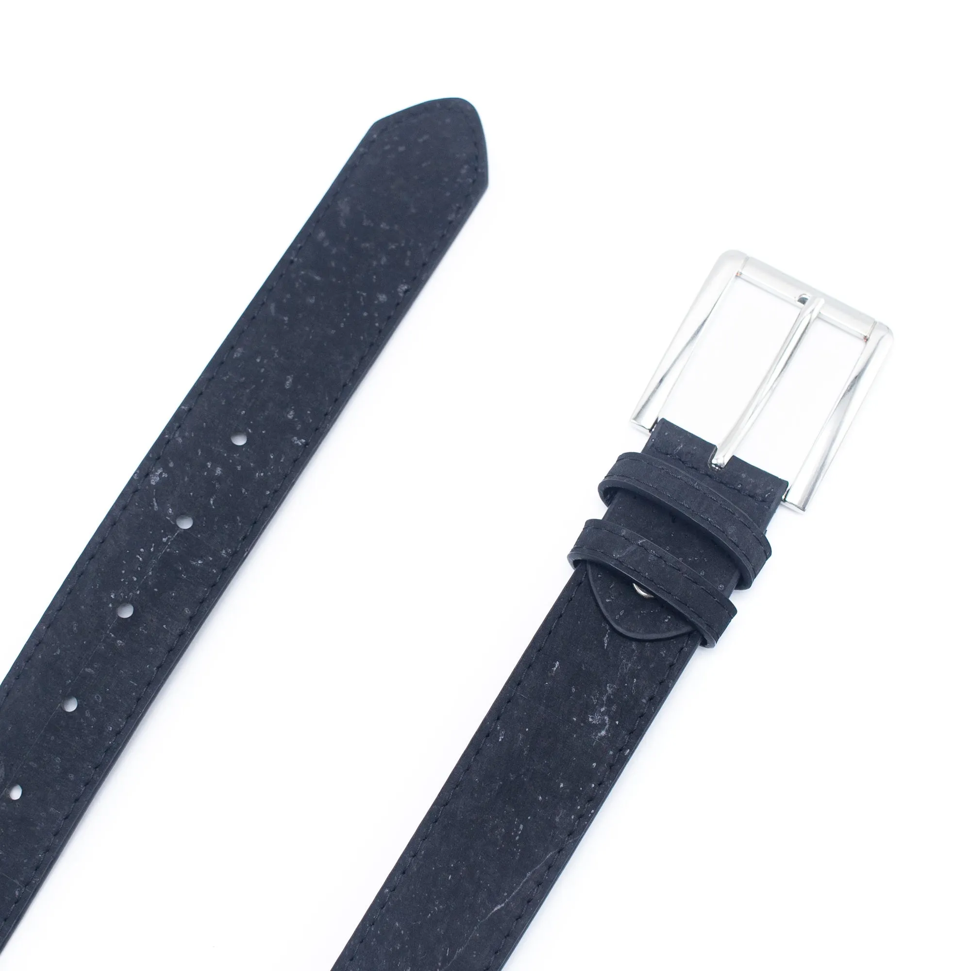 Black Cork men belt vegan belt mens natural leather belt L-853-A