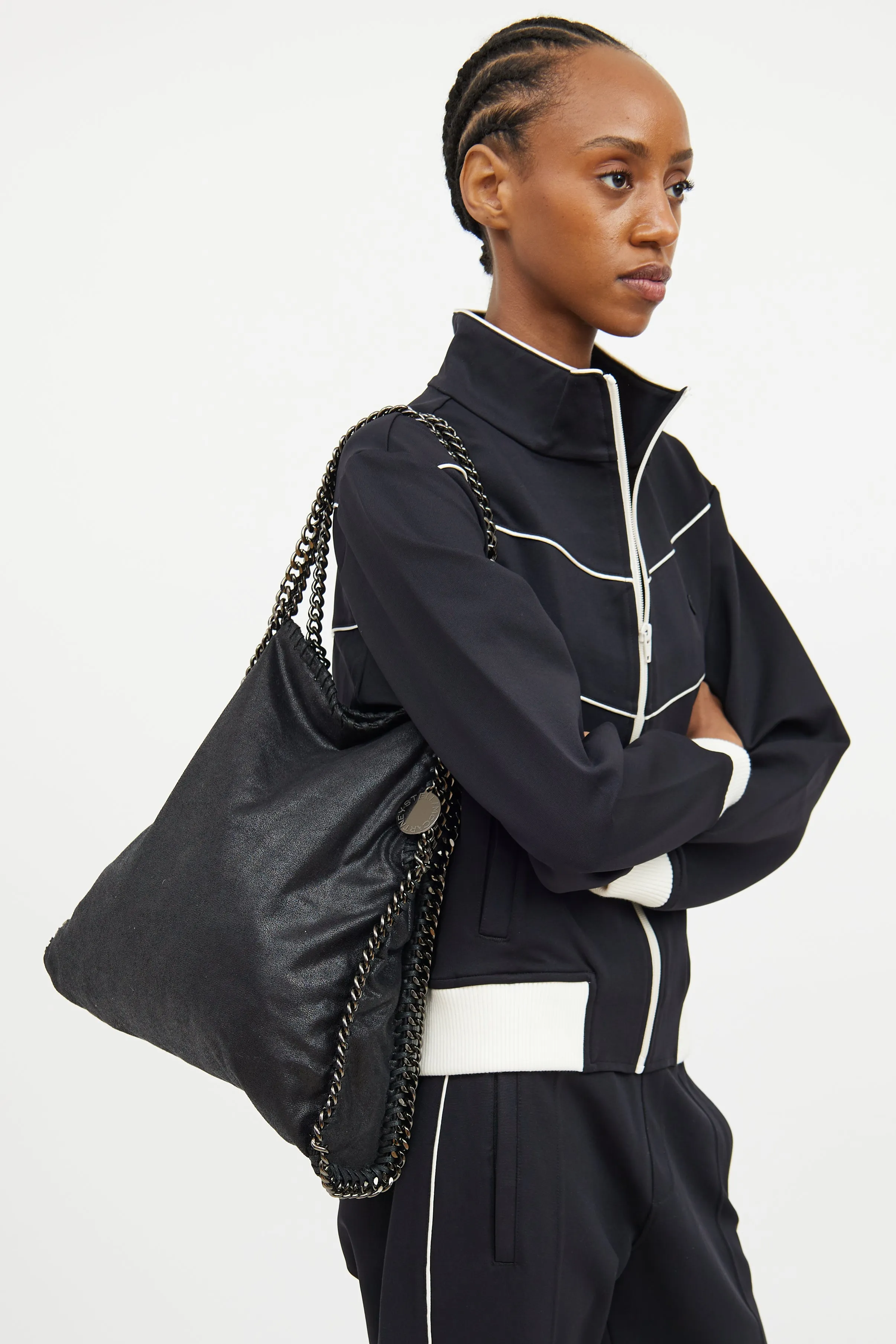 Black Vegan Leather Falabella Tote Bag