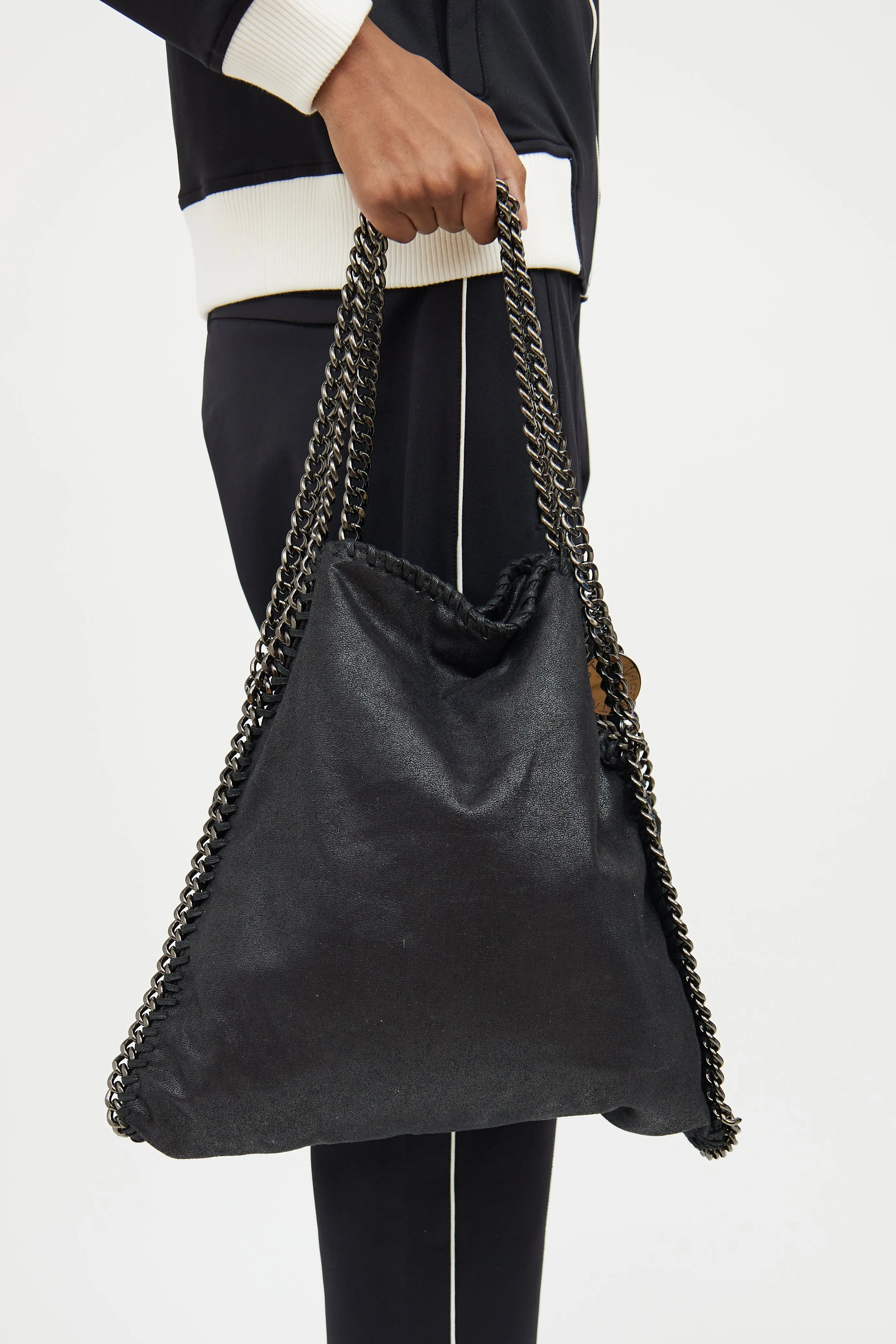 Black Vegan Leather Falabella Tote Bag