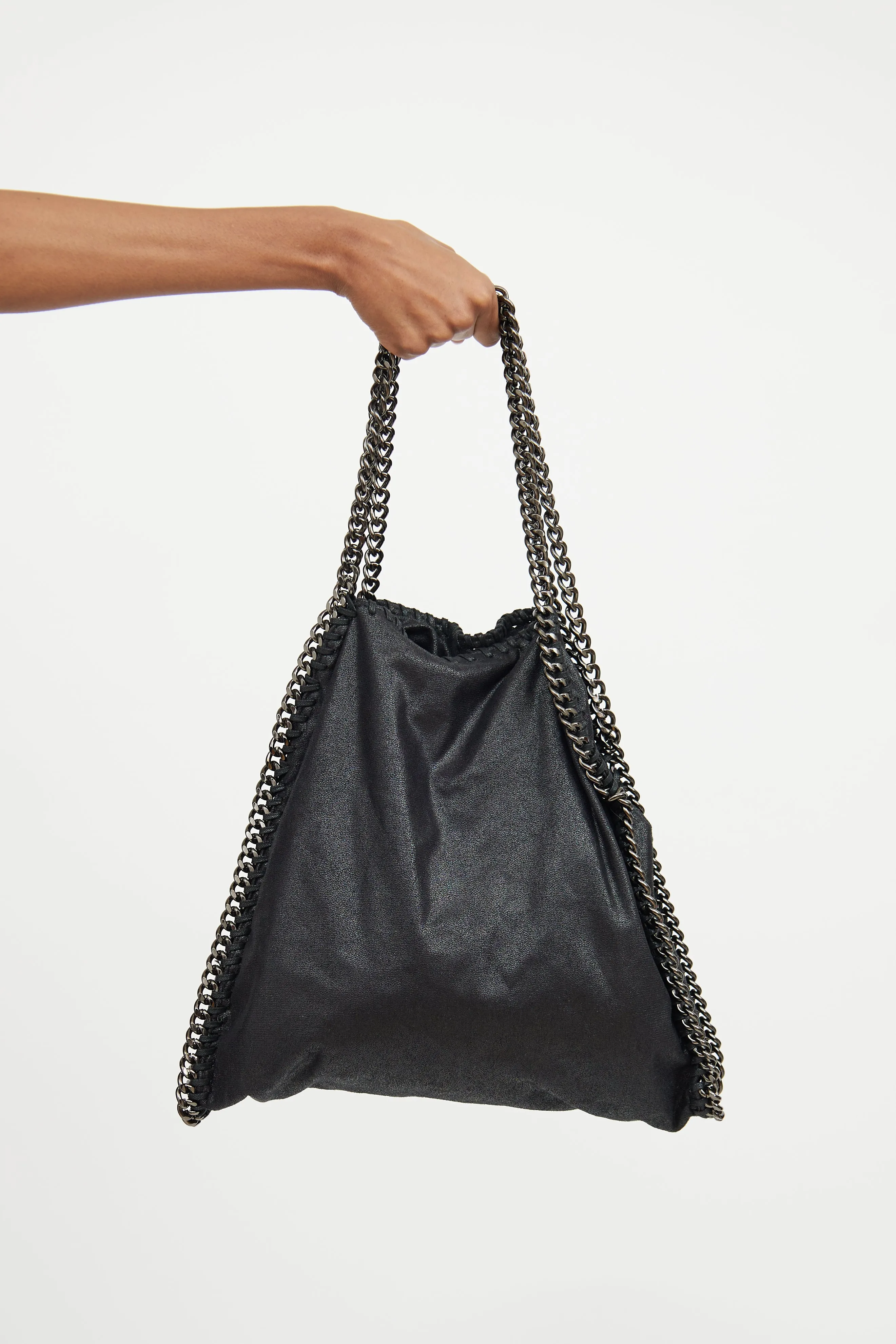 Black Vegan Leather Falabella Tote Bag