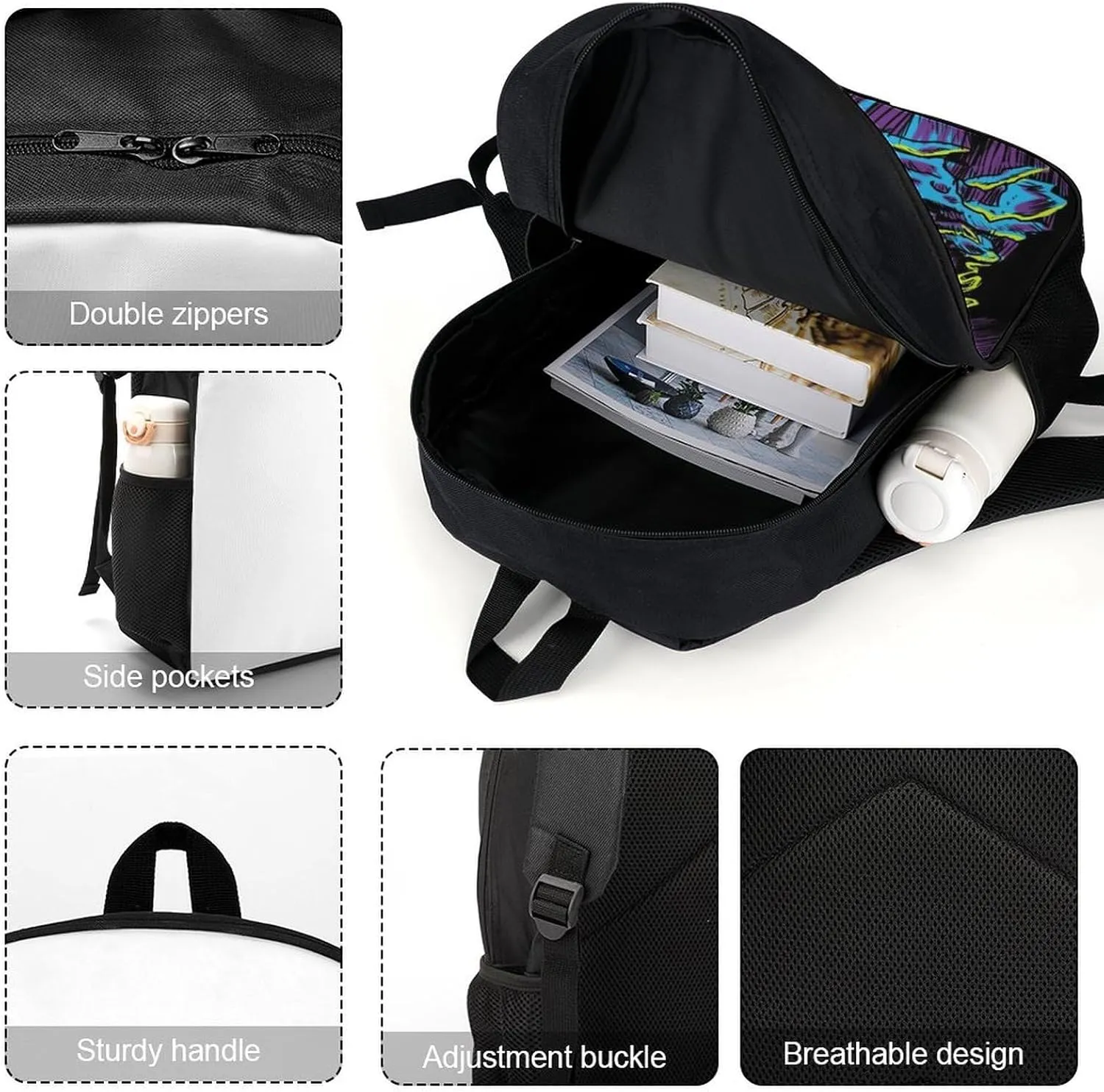 Blacklight by Evil Witch Lightweight And Large Capacity Casual Backpack Unisex