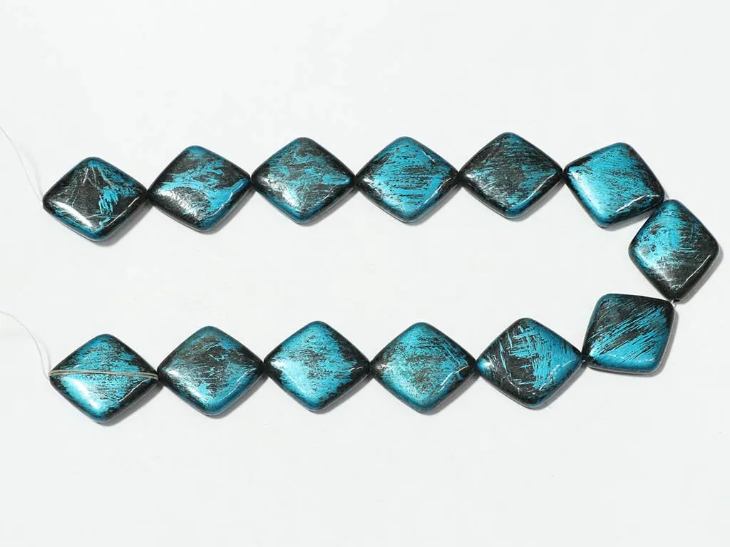 Blue Designer Uneven Plastic Beads - 30x26 mm