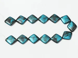 Blue Designer Uneven Plastic Beads - 30x26 mm