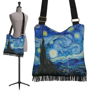 Boho Bag (Canvas) - Vintage Art | Vincent van Gogh: The Starry Night | Hobo Slouchy Bag Crossbody, Shoulder Bags for Women Hobo