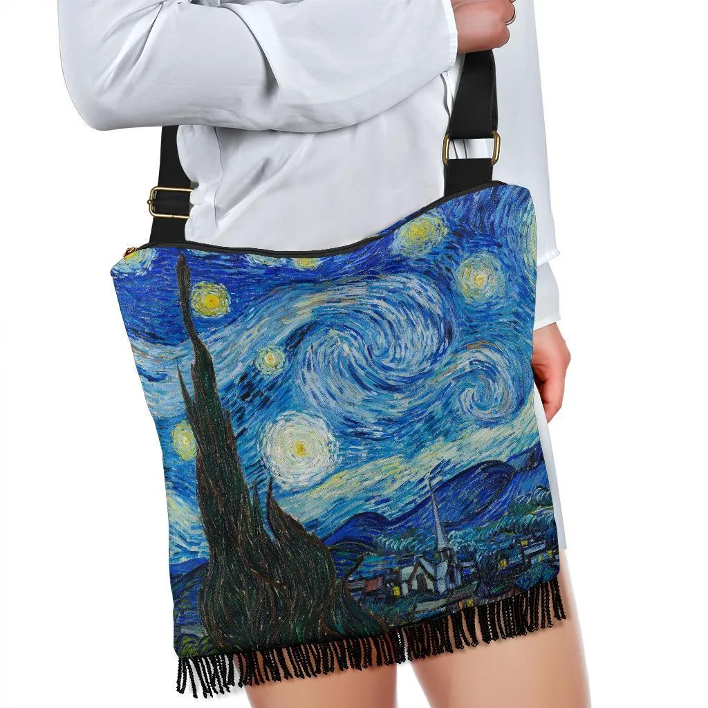 Boho Bag (Canvas) - Vintage Art | Vincent van Gogh: The Starry Night | Hobo Slouchy Bag Crossbody, Shoulder Bags for Women Hobo