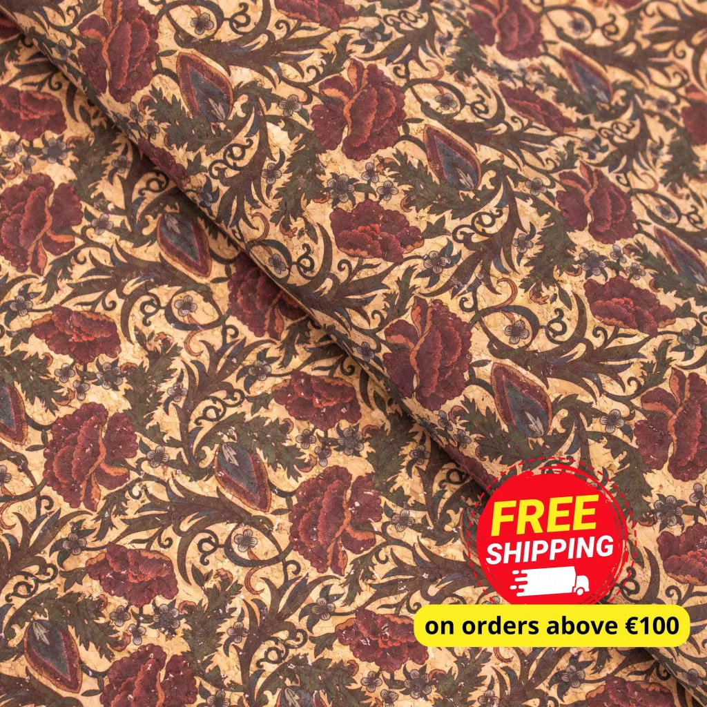 Botanical Floral Bursts- Vegan fabric-COF-308-A