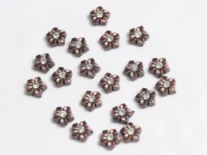 Bronze Flower Designer Plastic Beads - 11 mm