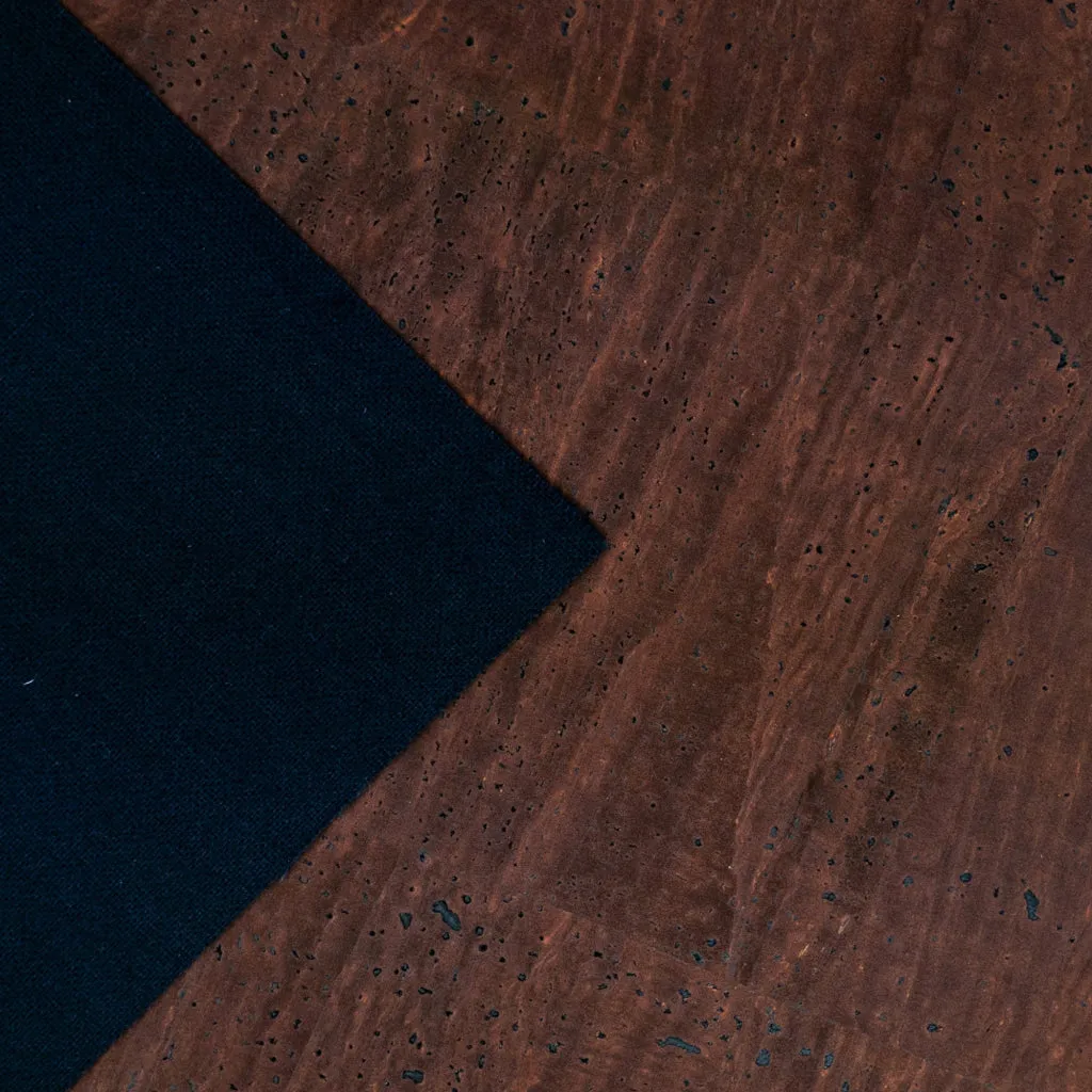 Brown Cork Fabric with 0.75mm Thickness and Black Backing COF-535-B