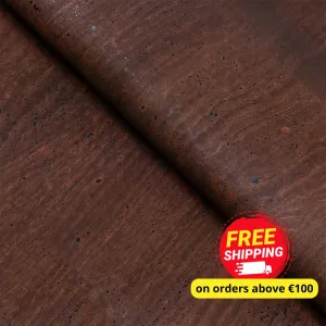 Brown Cork Fabric with 0.75mm Thickness and Black Backing COF-535-B