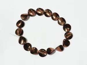 Brown Twisted Circular Plastic Beads-22 mm
