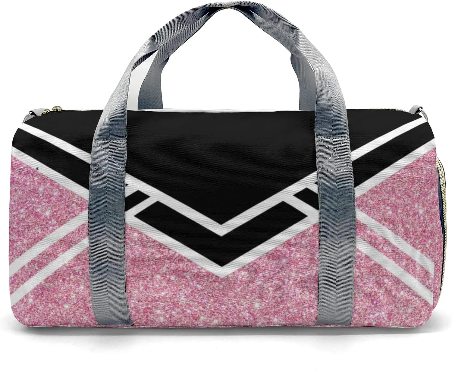 Cheerleader Peach Glitter Personalized Duffel Bag with Name Custom Travel Bag Weekend Overnight Bag with Shoe Compartmen for Women Sports Gym Gymnastic Bags