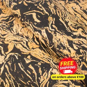 Coffee Swirl: Natural Cork Fabric with Embedded Coffee Bean COF-490