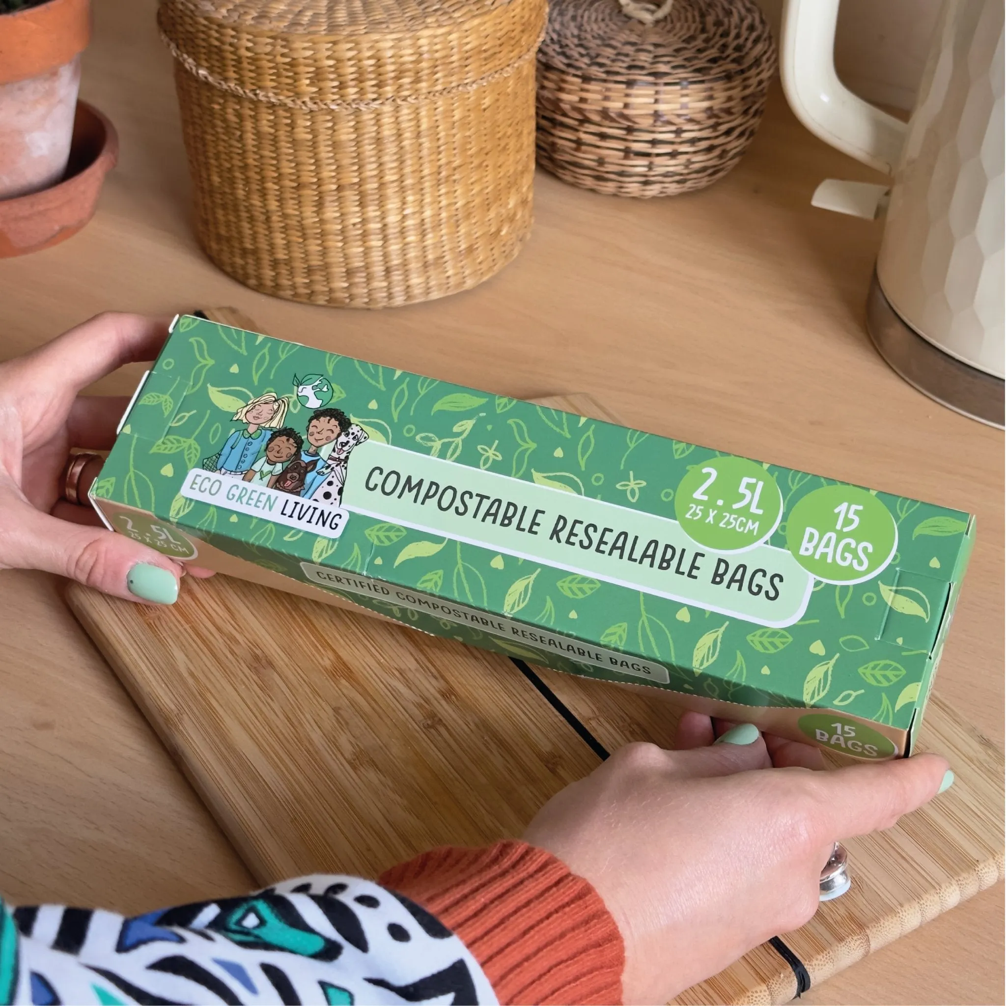 Compostable Resealable Bags Large  | 2.5 Litre (15 bags)