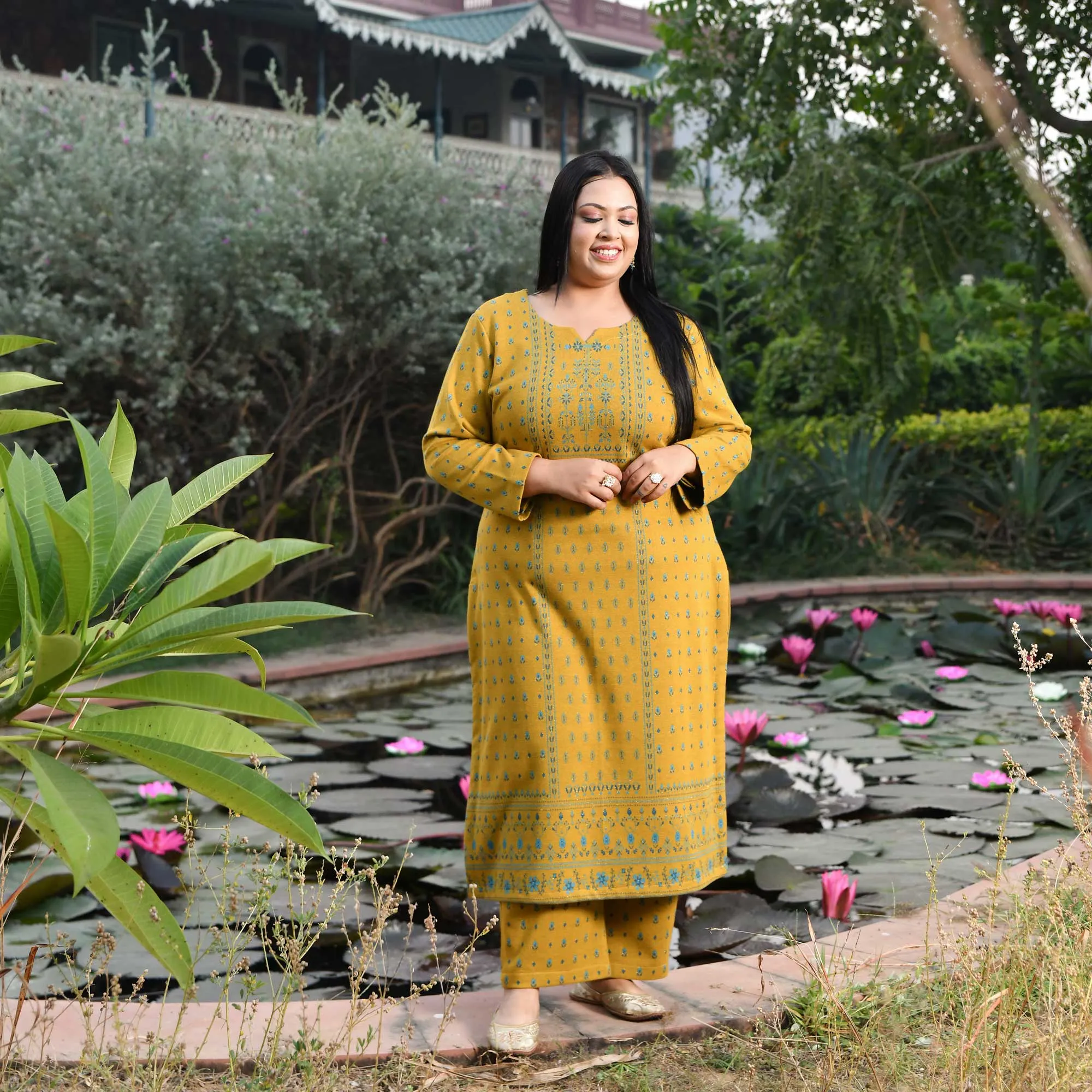 Cozy Sunshine Woollen Knitted Kurta