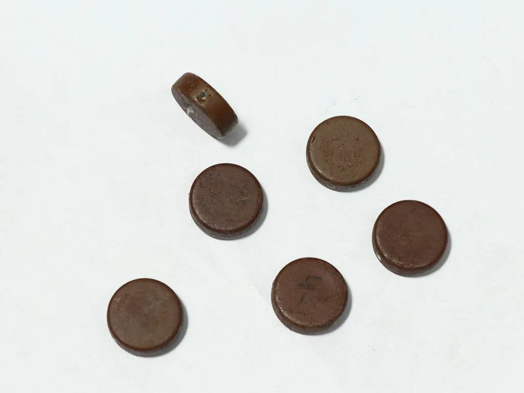 Dark Brown Designer Circular Plastic Beads - 22 mm