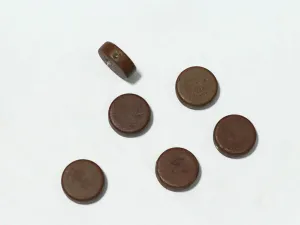 Dark Brown Designer Circular Plastic Beads - 22 mm