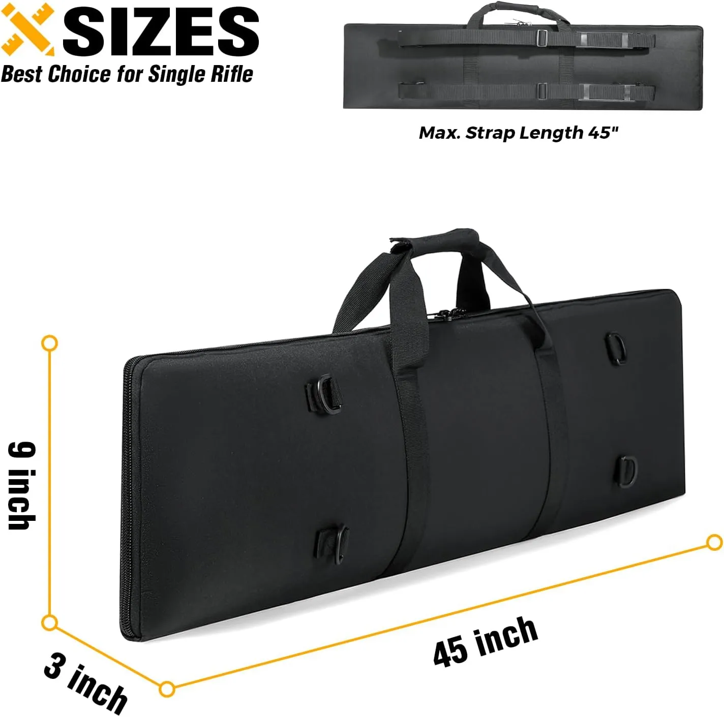 DBTAC Urban Minimalist Low Profile Single Long Rifle Bag Pistol Gun Case for Airsoft Range Shooting Outdoor Hunting | 37" 45"
