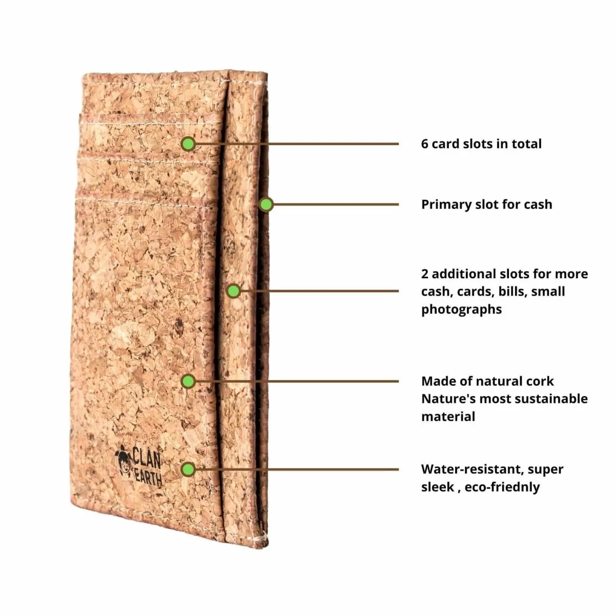 DODO Slim Cork Wallet - Wine Red