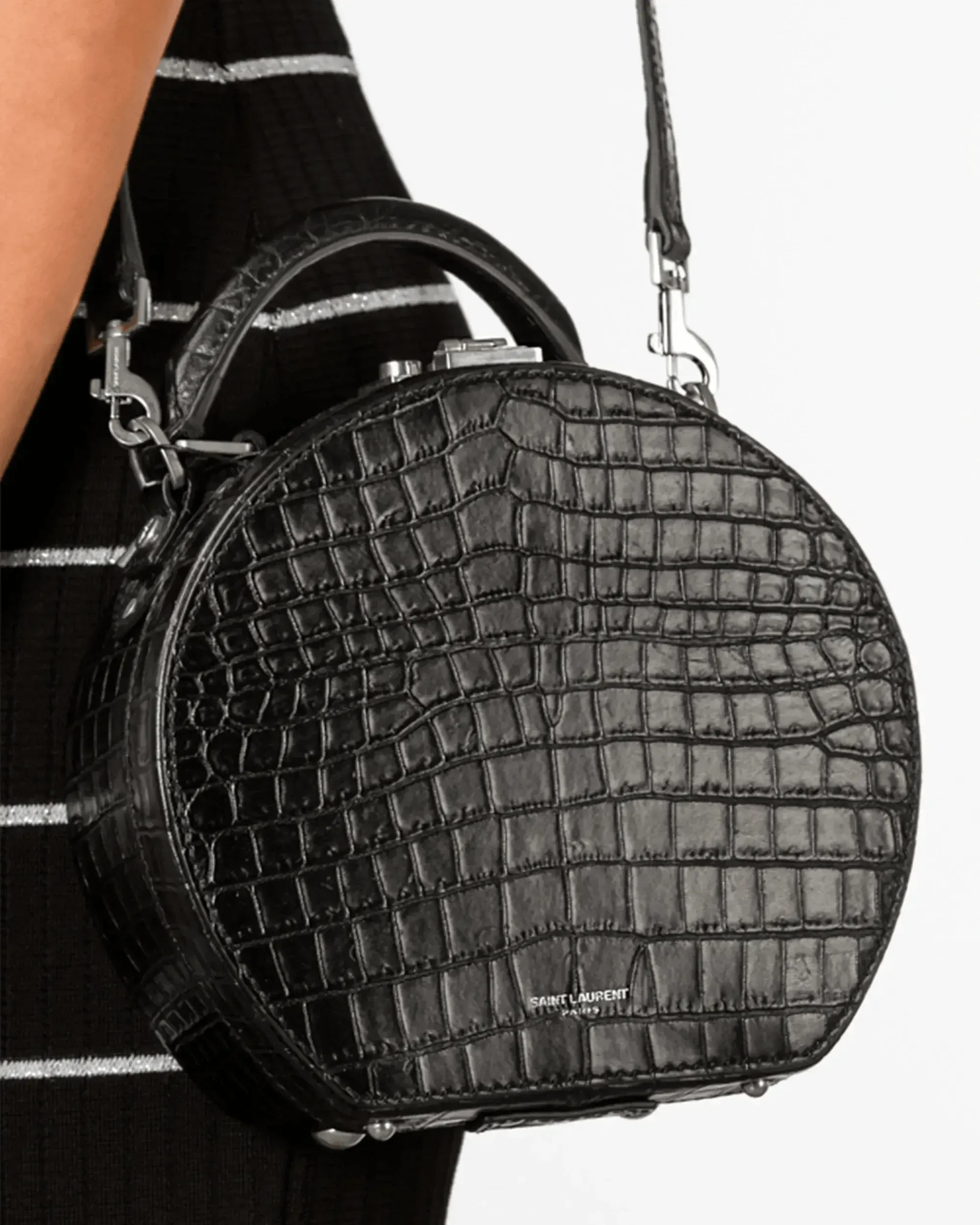 Embossed Mica Croc Bag