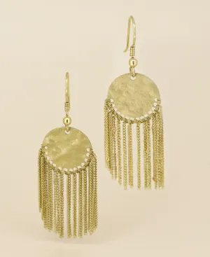Fairtrade Hammered Brass Fringe Earrings
