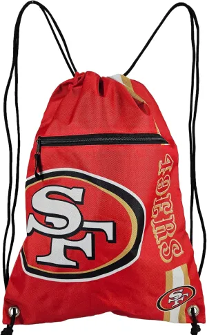 FOCO San Francisco 49ers Big Logo Drawstring Backpack with Zippered Pocket  Limited Edition Niners Bag  NFL Gear  Show Your Team Spirit with Officially Licensed 49 ers Fan Gear