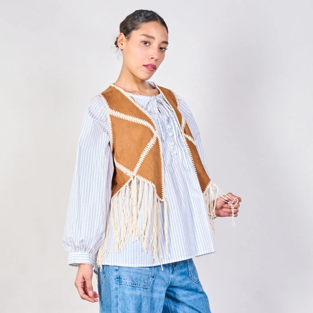 Fringe detail sleeveless vest wholesale
