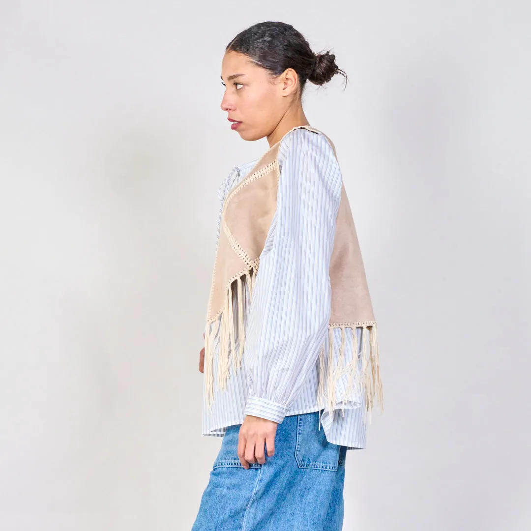 Fringe detail sleeveless vest wholesale