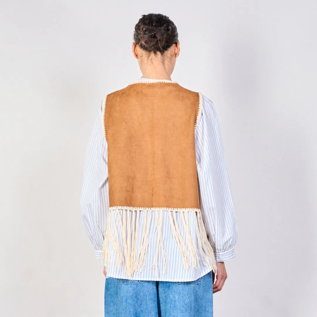 Fringe detail sleeveless vest wholesale