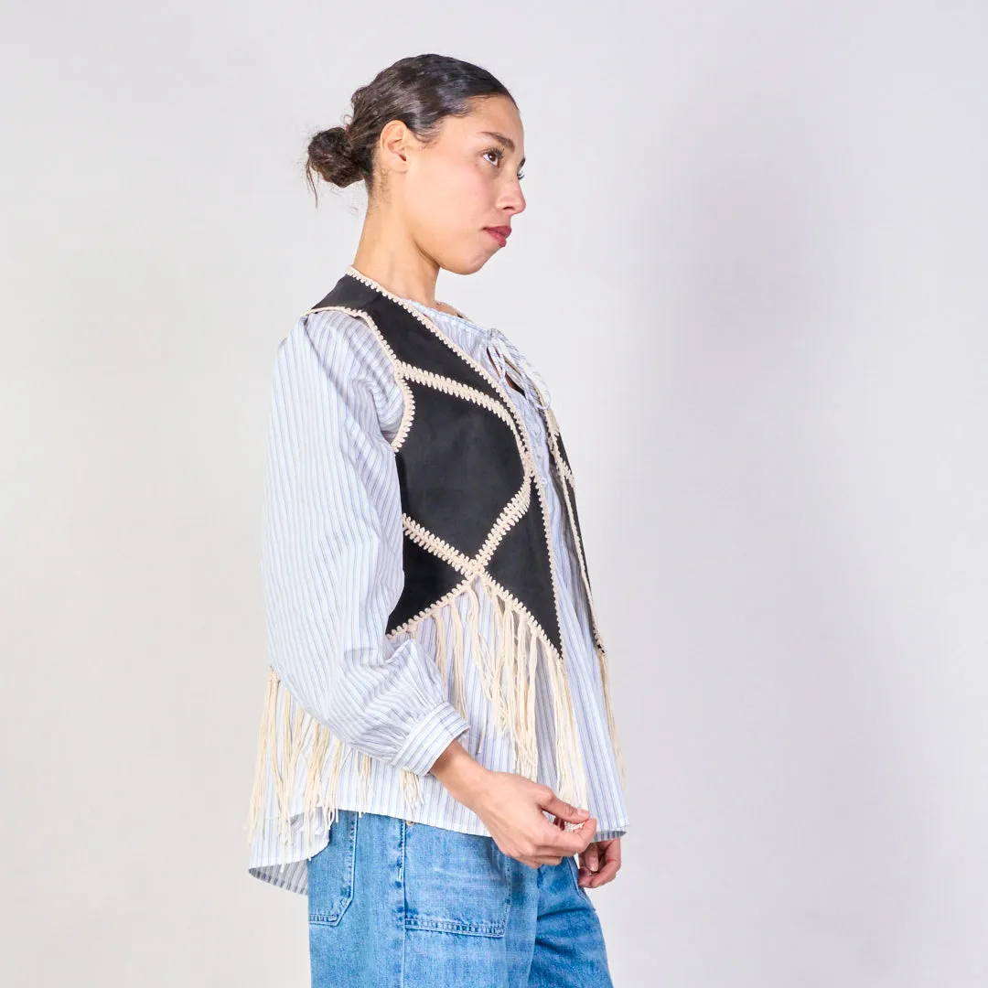 Fringe detail sleeveless vest wholesale