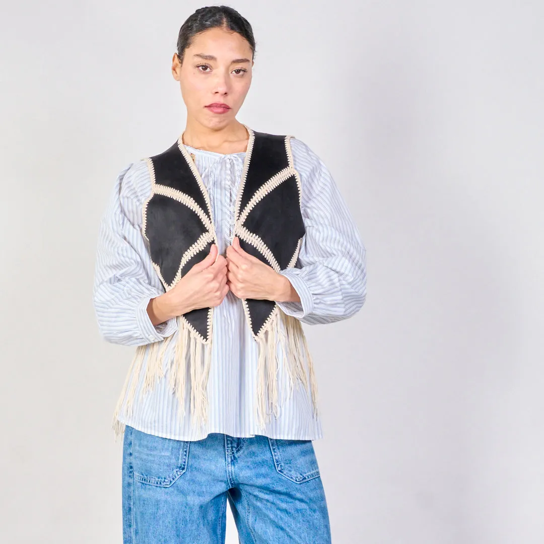 Fringe detail sleeveless vest wholesale