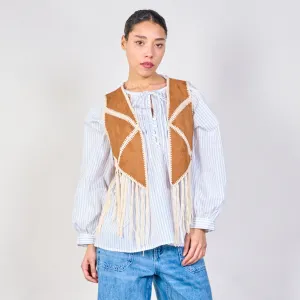 Fringe detail sleeveless vest wholesale