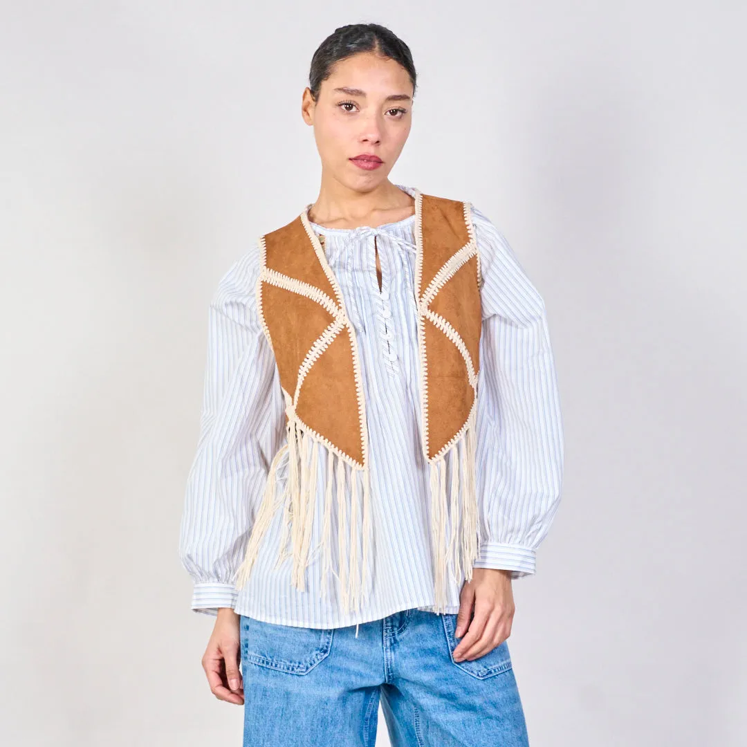 Fringe detail sleeveless vest wholesale