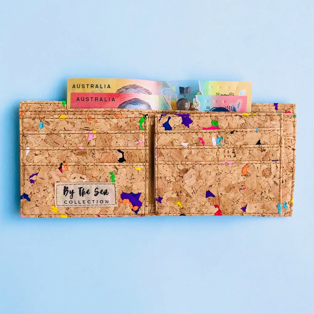 Gilly Bi-Fold Cork Wallet in Vivid