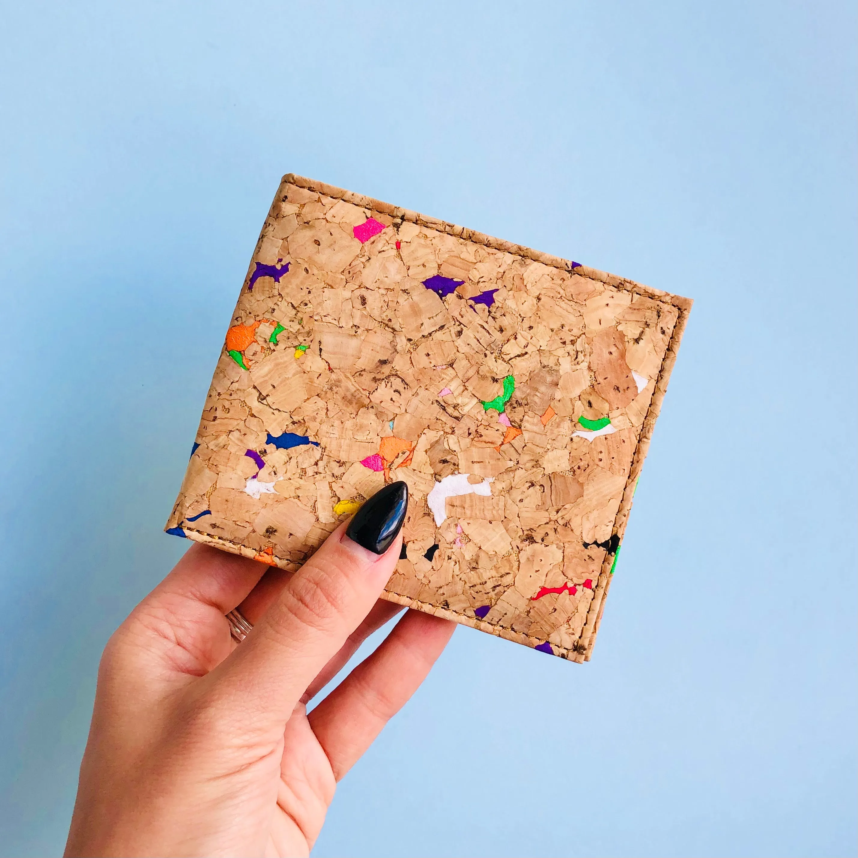 Gilly Bi-Fold Cork Wallet in Vivid