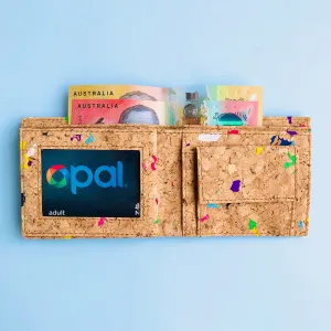Gilly Bi-Fold Cork Wallet in Vivid
