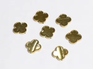 Golden Flower Plastic Beads - 26 mm