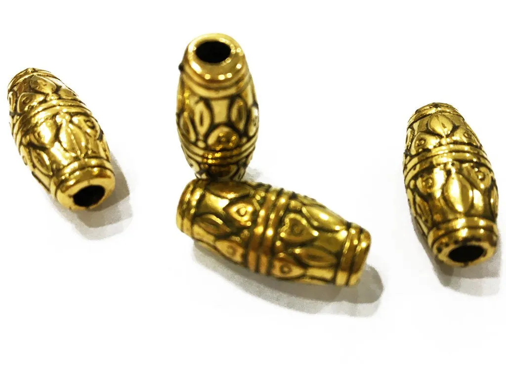Golden Tube Plastic Bead (24x10 mm)
