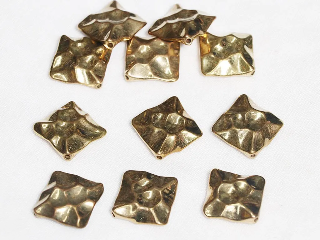 Golden Uneven Designer Plastic Beads -22 mm